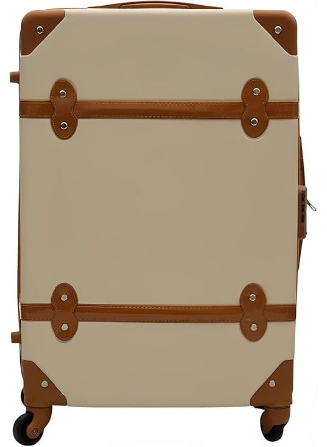 Concept Bags 24-Inch Hardshell Travel Trolley Luggage, Lightweight Medium Suitcase with 360° Spinner Wheels & Secure Combination Lock, Beige - Image 1